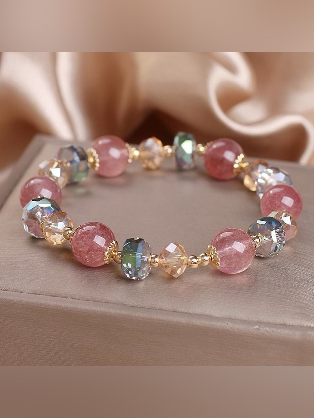 🆕New Strawberry Quartz Positive Crystal Bracelet for Love & Healing - Picture 4 of 7